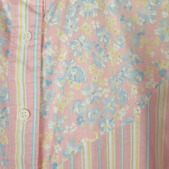 4/$20 VTG Wrangler Pink Stripes Floral Western Shirt - Size M - Picture 4 of 5